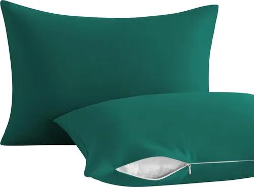 Vista 33 de NTBAY Paquete de 2 almohadas con fundas de almohada de algodón egipcio, relleno alternativo de algodón suave de 13 x 18 pulgadas, almohadas sobre