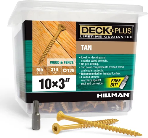 Vista 76 de Deck Plus Tornillos para valla y madera exterior con revestimiento epoxi de 2 pulgadas #8 x 2 Torx/Star Drive incluido, rosca gruesa, tornillo