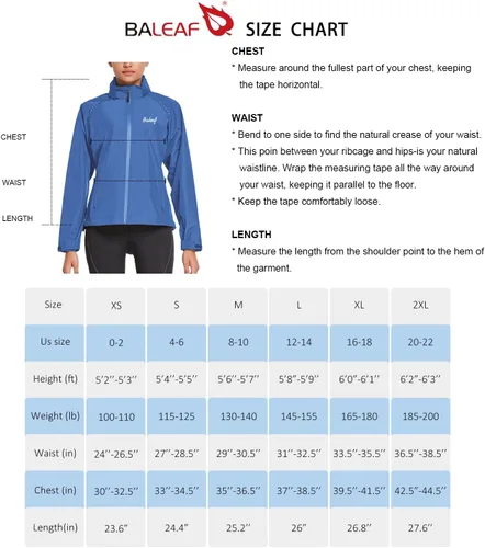 Vista 7 de BALEAF Chaqueta impermeable para mujer, rompevientos para correr, ciclismo, plegable, reflectante, ligera, con capucha