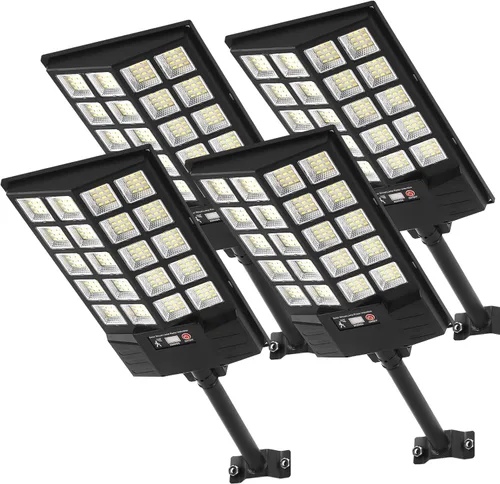 Vista 13 de Luces solares súper brillantes para exteriores, luz solar con sensor de movimiento, luz de inundación de seguridad impermeable con 3 modos