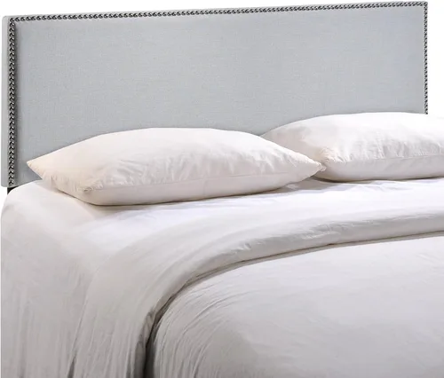 Vista 11 de Modway Region - Cabecero tapizado de tela de lino con ribete de cabeza de clavo, Madera