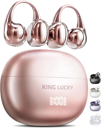 Vista 18 de Kinglucky Auriculares de clip Gen 3, auriculares inalámbricos Bluetooth 6.0 de oreja abierta con micrófono, ajuste seguro para orejas pequeñas