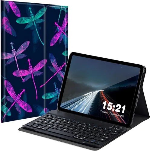 Vista 28 de Funda de teclado para Samsung Galaxy Tab S6 Lite 2022/2020, Galaxy Tab S6 Lite SM-P610/P613/P615/P619 con teclado Bluetooth inalámbrico desmontable