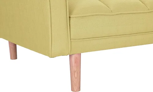 Vista 16 de Sofá cama tipo futón convertible, moderno sofá cama plegable tapizado de lino con dos almohadas, sofá cama de 75 pulgadas para sala de estar