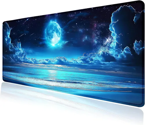 Vista 2 de Purple Galaxy Space Large Mouse Pad, Desk Mat Computer Keyboard Pad Non-Slip Rubber Base Waterproof with Stitched Edges for Laptop Gaming, Office &