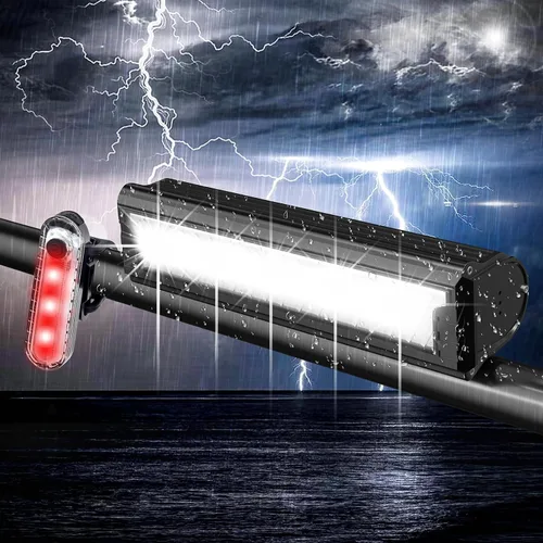 Luces de bicicleta para conducción nocturna recargables de 9500 lúmenes, luces delanteras y traseras recargables, 5 modos ajustables, 5 faros y