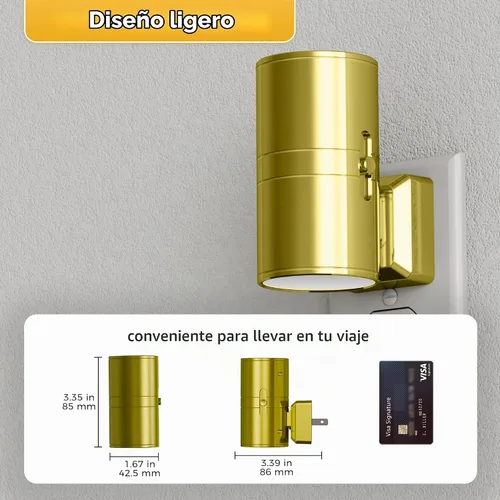 Vista 4 de L LOHAS LED - Luz nocturna LED, luces nocturnas regulables enchufables en la pared, paquete de 2, luz nocturna de 3CCT para niños, giratoria 180°