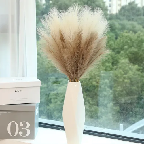 Wertuirk 9 tallos de hierba de pampa sintética - 38 pulgadas de largo, hierba esponjosa y pomposa a granel, gran flor artificial de pompas para