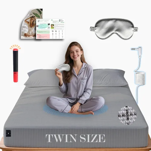 Vista 29 de Ali King Sábanas de Conexión a Tierra - Tamaño Individual, Algodón Suave con Fibra de Plata, Bolsillo Profundo de 15 Pulgadas, Sábanas Ajustables