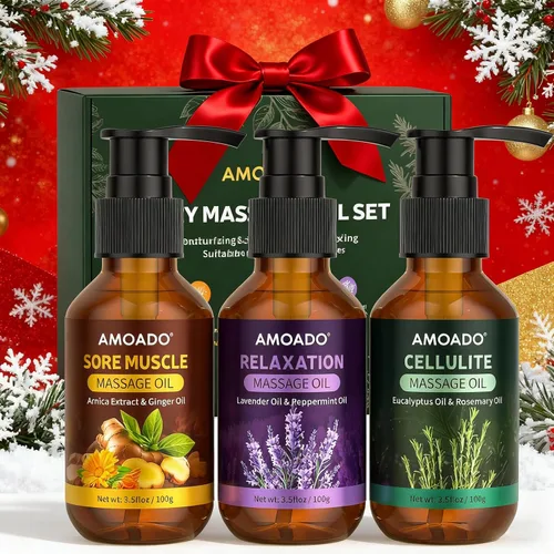 Vista 5 de Aceite de masaje para terapia de masaje, aceite de árnica y jengibre, aceite de lavanda y menta, aceites esenciales de eucalipto y romero, alivio