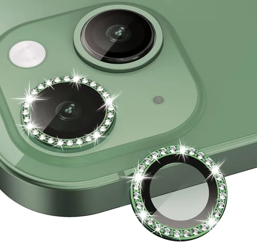 Vista 11 de Xfilm Protector de lente de cámara Bling para iPhone 14 Pro/14 Pro Max, dureza 9H a prueba de rayones, protector de anillo individual de metal