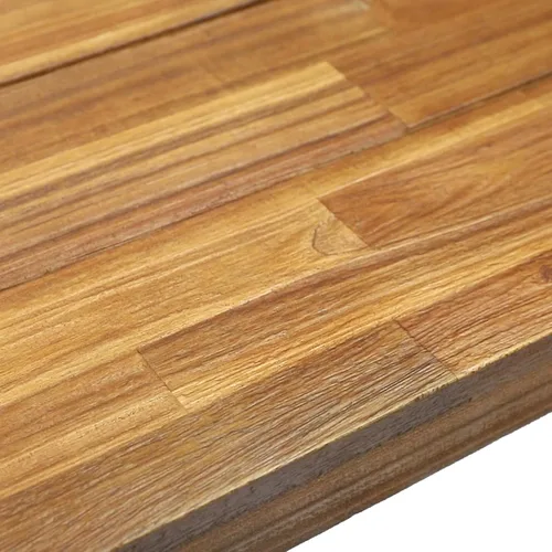 Vista 8 de Banco colonial para exterior, acabado lijado, de acacia y metal rústico