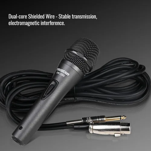 Vista 6 de TAKSTAR Micrófono de mano - Micrófono dinámico cardioide con interruptor de encendido/apagado, cable de 19.6 pies, cable de 1/4 pulgadas a XLR