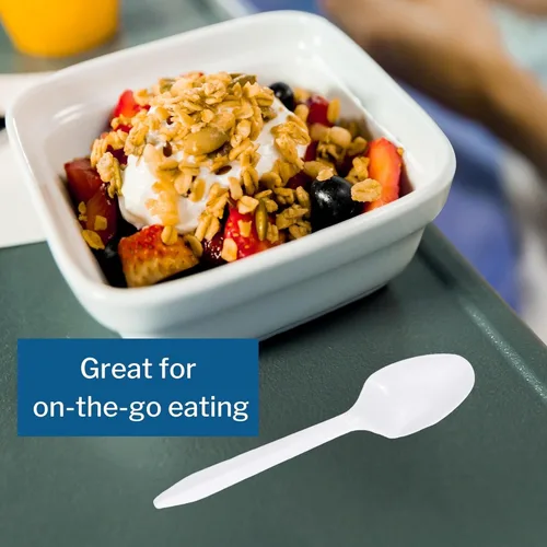 Vista 3 de McKesson Cuchara de plástico, polipropileno, desechable, blanco, 5 1/2 in, 1000