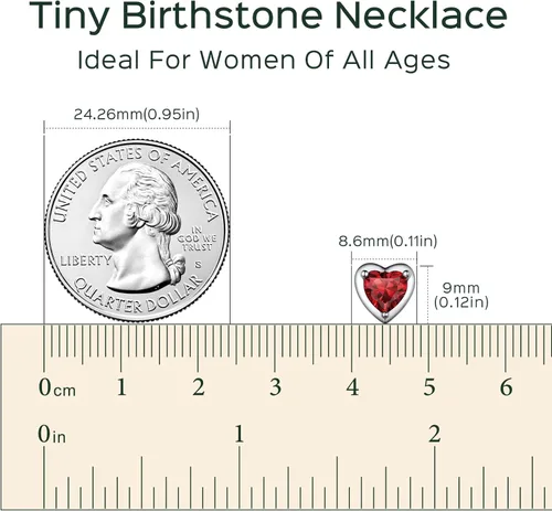 Vista 6 de ChicSilver 925 Sterling Silver 12 Months Sparkling Round Cut Created Birthstone Pendant Necklace, 16 Inch Rolo Chain (with Gift Box)