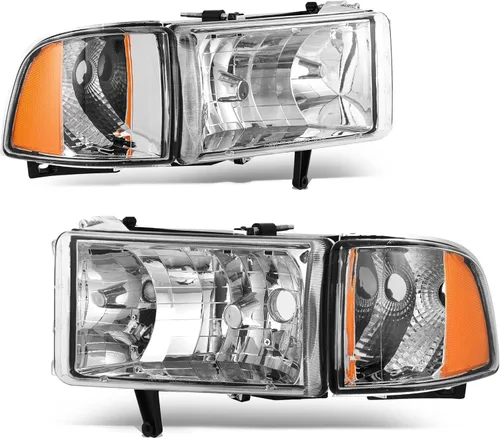Vista 8 de AUTOSAVER88 Conjunto de faro DRL Compatible con Dodge Ram 1500 1994-01/1994 1995 1996 1997 1998 1999 2000 2001 2002 Dodge Ram 2500 3500 (con DRL)