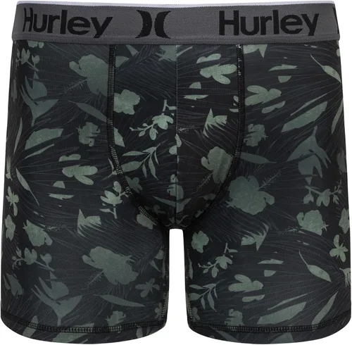 Vista 2 de Hurley calzoncillos tipo bóxer elásticos para hombre, paquete de 5 Verde oliva (Olive Combo)