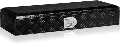Vista 10 de 30" caja de herramientas de aluminio negro Camper W/Lock Pickup Truck Bed ATV Trailer Storage