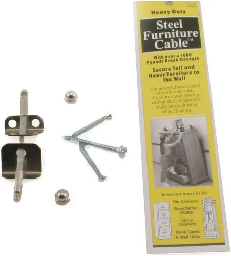 Vista 6 de Quakehold! 2830 Cable de acero de 7 pulgadas para colgar muebles