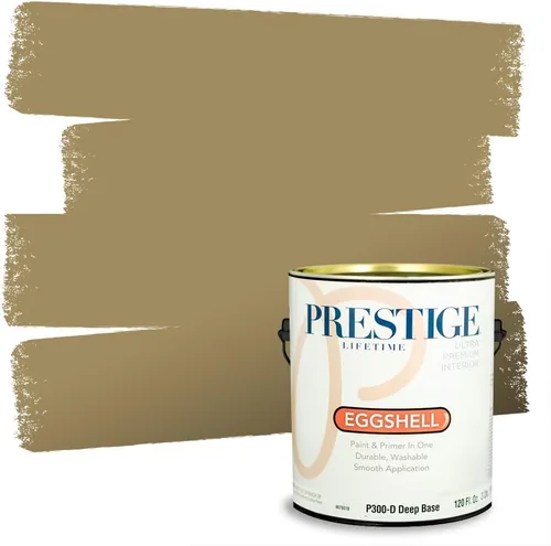 Vista 128 de PRESTIGE Pinturas de pintura exterior e imprimación en uno, 1 galón, plano, combinación comparable de Benjamin Moore* Manzanilla*