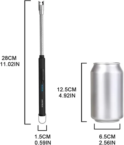 Vista 5 de ARECTECH Encendedor Eléctrico de Arco para Velas, Recargable USB, Sin Llama, Largos Encendedores para Velas, Cocina, Barbacoas, Fuegos Artificiales