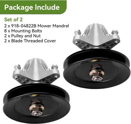 Vista 6 de 918-04822B - Conjunto de husillo apto para Craftsman Cub Cad Troy Bilt Pony Bronco 42 pulgadas Tractor de cubierta, reemplazo 918-04822A 618-04822