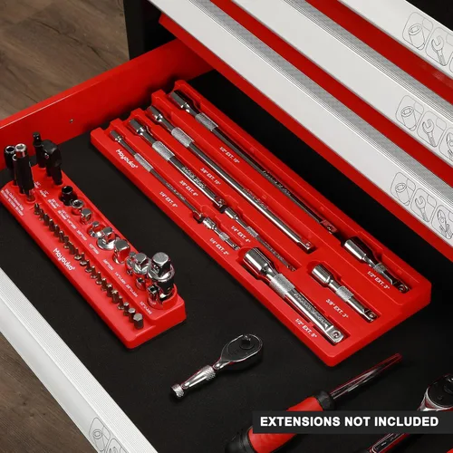 Vista 7 de Mayouko Organizador Magnético de Extensión de Enchufe de ABS, Soporte de Barra de Extensión de Enchufe, Compatible con Extensiones de 1/4", 3/8