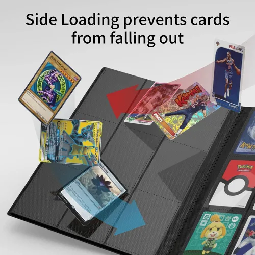 Vista 2 de Rayvol Toploader - Carpeta con capacidad para 252 cargadores superiores de 9 bolsillos, funda de almacenamiento de tarjetas, bolsillos de doble cara