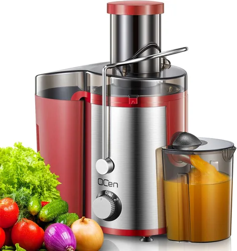 Vista 22 de Máquina exprimidora, extractor centrífugo de 800 W, con conducto de alimentación de boca ancha de 3 pulgadas para frutas y verduras, fácil de Azul