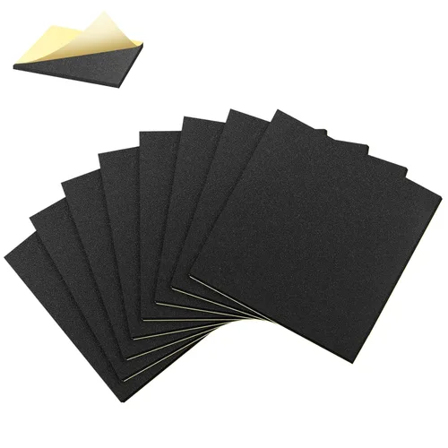 8 piezas de acolchado adhesivo, hoja de espuma de celda cerrada de 4 x 4 x 1/4 pulgadas, almohadilla de goma de neopreno antideslizante, espuma