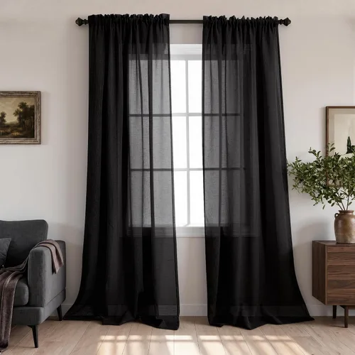 52"W x 84"L (Pack of 2) · Negro