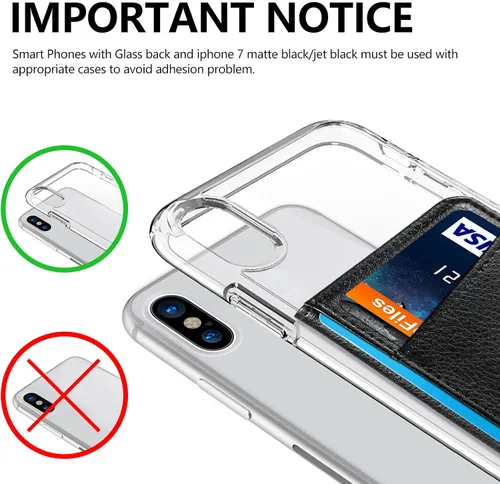 Vista 4 de Funda tipo cartera para teléfono, tarjetero para la parte posterior del teléfono, funda de piel con tapa compatible con iPhone, Samsung Galaxy Negro