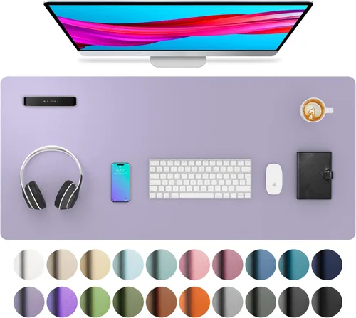 Vista 229 de Aothia Protector de Escritorio de Cuero, Alfombrilla para Ratón, Alfombrilla de Escritorio de Oficina, Secante de Escritorio de Cuero PU