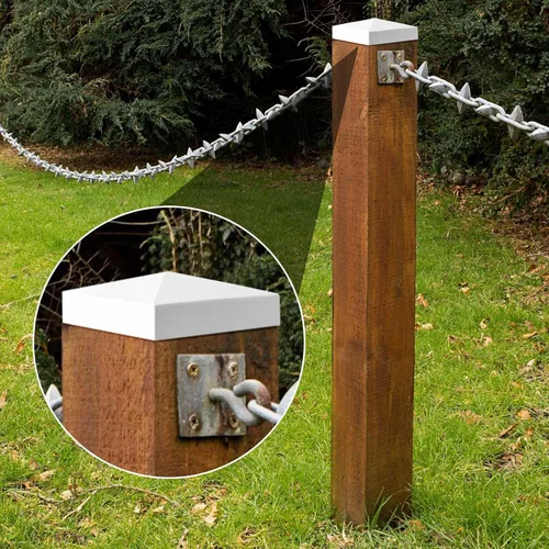 Vista 23 de Taiyin 12 Piezas Tapas Superiores de Poste Pirámide de Vinilo PVC Blanco, Tapas de Poste de Valla y Cubierta para Postes de Valla de Vinilo