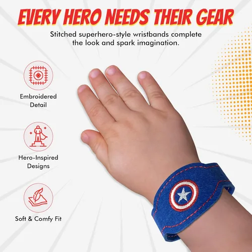 Vista 4 de Capas y máscaras de superhéroe para niños - Capas de satén y máscaras de fieltro para niños