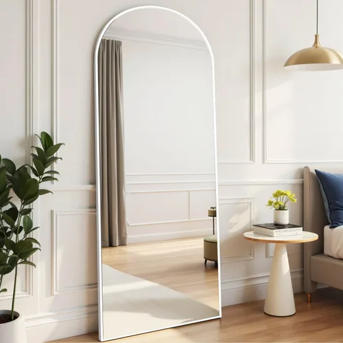 Vista 16 de Rowjut Espejo de suelo arqueado de longitud completa de 56 x 20 pulgadas, espejo de longitud completa que se puede colocar de pie o colgar