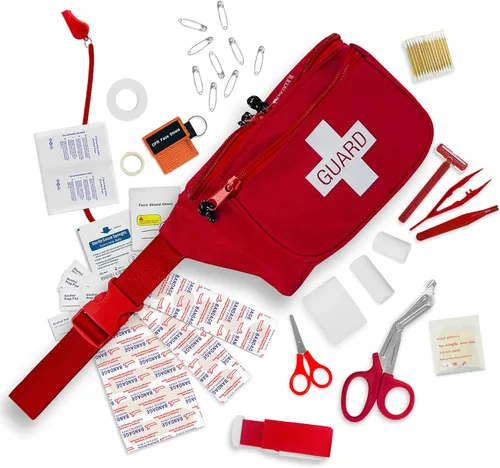 Vista 2 de EMS XTRM Preparación para emergencias con mini cangurera de primeros auxilios, bolsillos resistentes al agua, nailon resistente al desgarro, correa