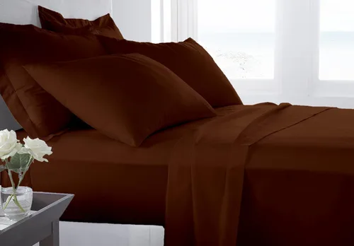Vista 14 de Juego de ropa de cama de lujo de 4 piezas, 800 hilos, 100% algodón ultra suave, color negro, juego de ropa de cama transpirable de algodón de fibra