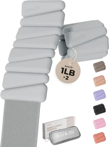 Vista 15 de Peso para Pilates Pesas ajustables para muñeca y tobillo para mujeres Brazaletes con peso 1 libra/ 2 libras cada una (Juego de 2)