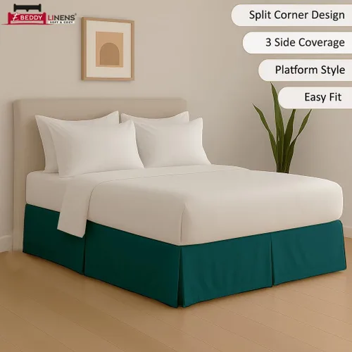 Vista 102 de eBeddy Linens 1 falda de cama de algodón egipcio de 800 hilos, tamaño individual de 39 x 75 a 14 pulgadas, caída y caída, fácil de lavar, resistente