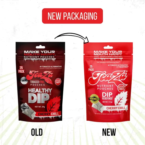 Vista 2 de Bolsas de energía TeaZa, salsa sin tabaco ni nicotina - Alternativa de tabaco y salsa energética masticable, inmersión saludable con sabor premium