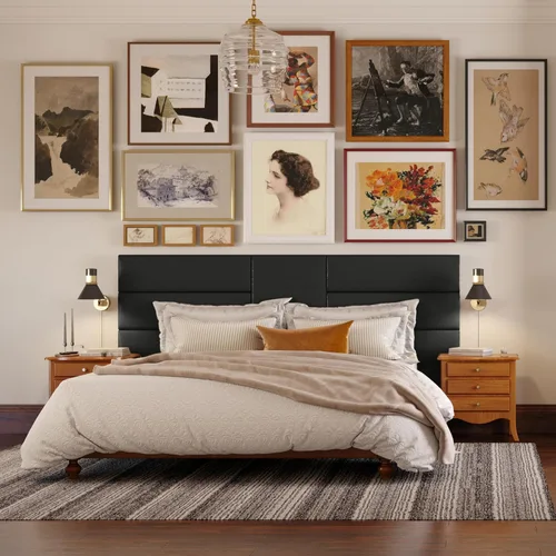 Vista 129 de Jaxx Panelist - Cabecero acolchado moderno, juego de 4 paneles para montar en la pared (cada uno de 11.25 x 38 pulgadas), tamaño King