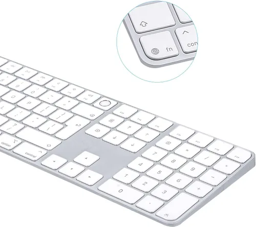 Vista 5 de Funda de teclado para teclado mágico M4 iMac 2024 (diseño europeo, llave de entrada de 7 formas) (modelo A3119, Touch ID, con llave numérica), funda