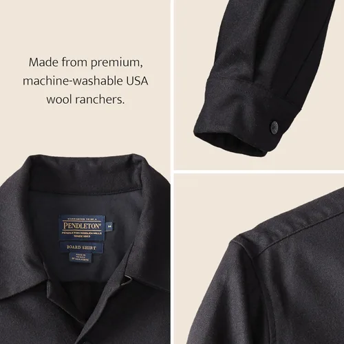 Vista 4 de Pendleton - Camisa de lana estilo clásico de manga larga para hombre