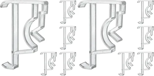 Vista 4 de Cutelec Clips de cenefa de 2 pulgadas, 5 piezas de plástico transparente oculto para cenefa de ventana, clip de sujeción horizontal de imitación