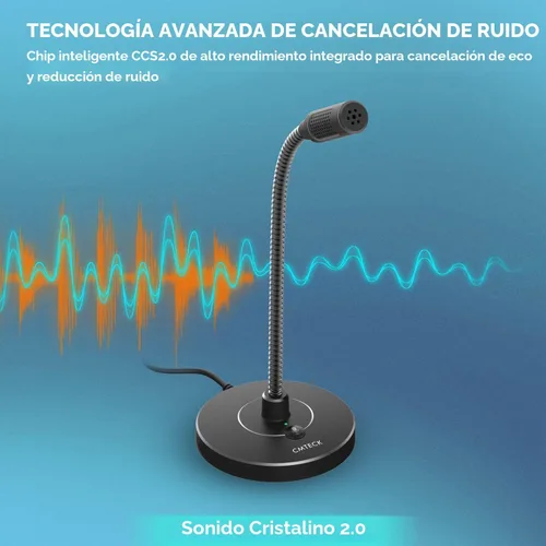 Vista 5 de CMTECK - Micrófono USB para computadora G009, micrófono de escritorio con cancelación de ruido para PC/laptop para chat en línea, estudio en casa