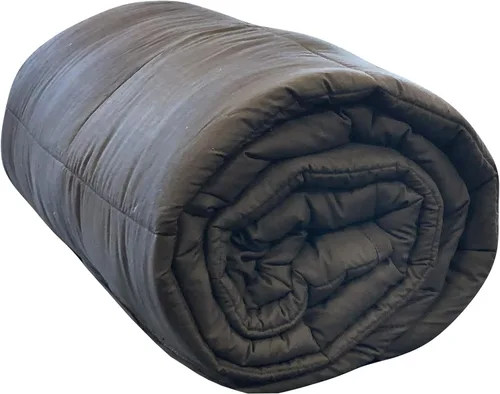 Vista 9 de Dream Lab Manta con peso reversible de 15 libras con funda extraíble y lavable, color carbón/marfil, 48 x 72 pulgadas