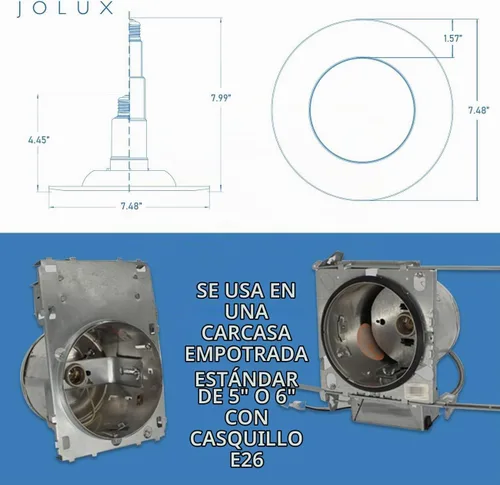 Vista 4 de Jolux Paquete de 6 focos LED retrofit no regulables de 5/6 pulgadas, 3000 K 3000 K (blanco cálido) _6