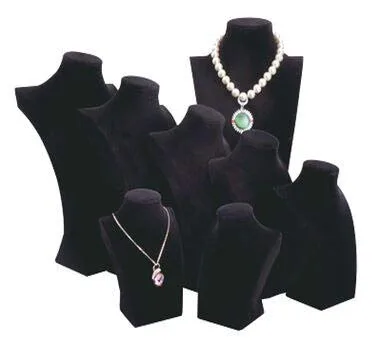 Vista 5 de Polmart H3 - Busto para collar, terciopelo negro, 11 pulgadas