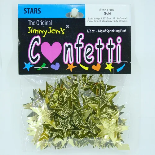 Vista 2 de Confetti Star 1 1/4" Gold - 4 bolsas de media onza (2 onzas) #9529 Q02